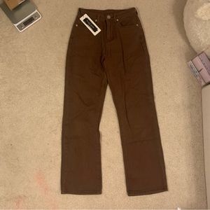 Brown straight leg jeans